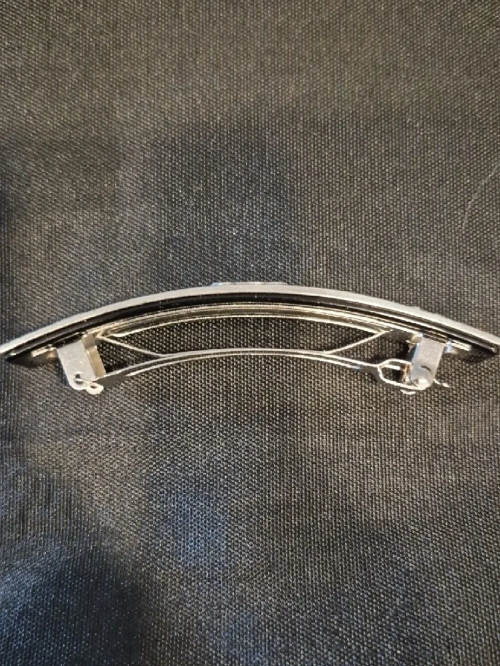 Silver-Tone Floral Filigree Barrett Made In France